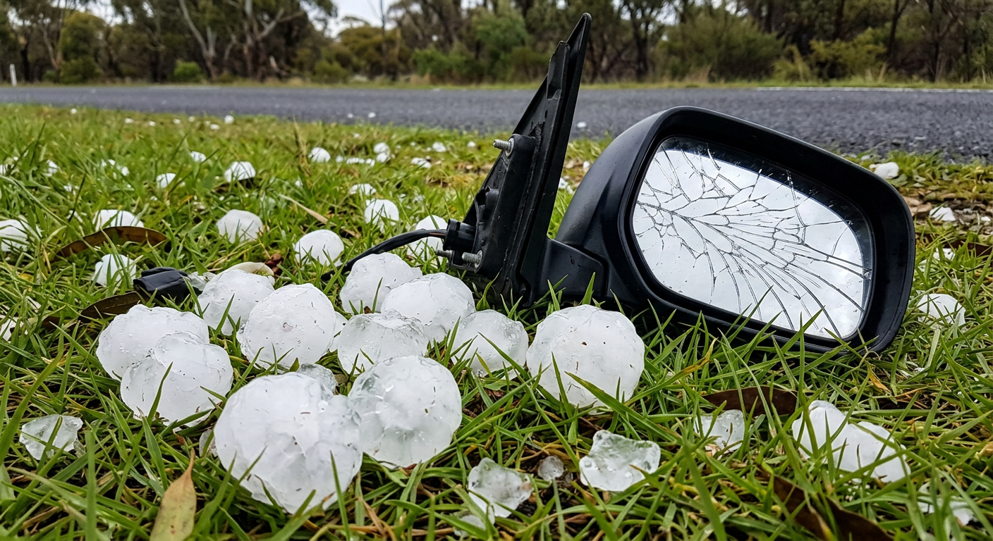 Golf ball sized hail after the 2020 Canberra hailstorm