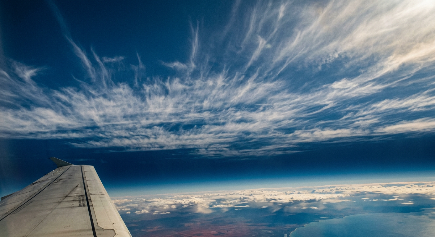 Photographic view of how do cirrus clouds form in the upper troposphere through the deposition process.