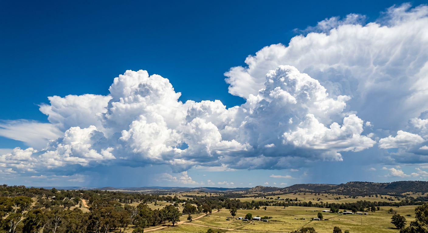 Cumulus congestus clouds exhibiting strong vertical development.