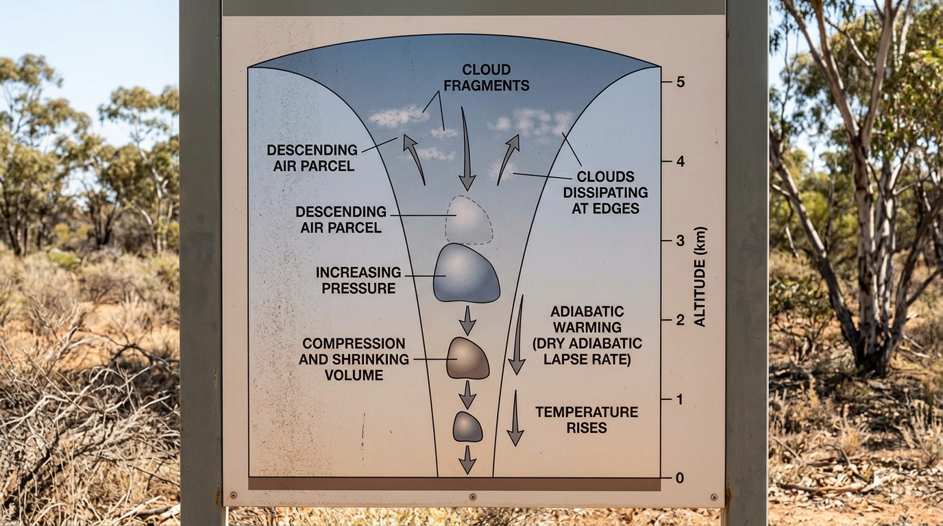 Scientific diagram of adiabatic warming during air subsidence