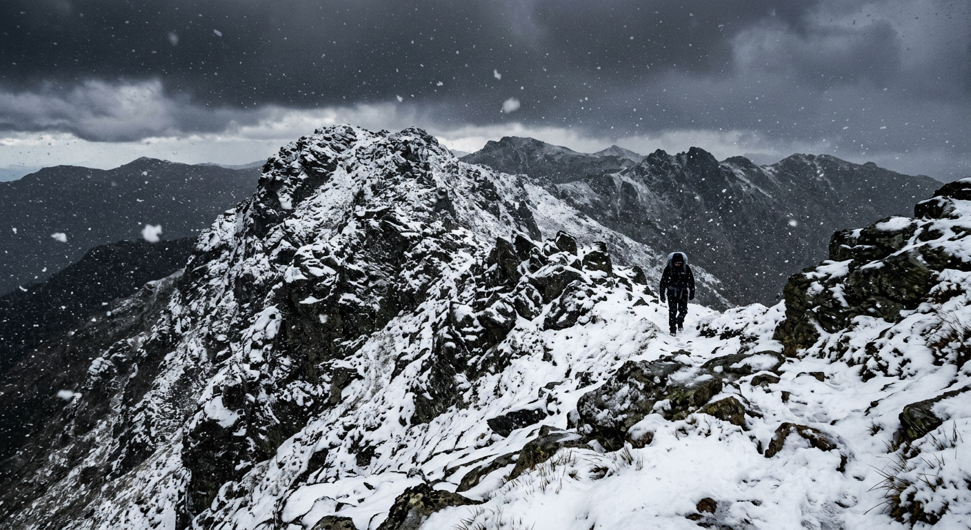 Aggregated wet snow falling during a winter cold front in the Australian Alps.