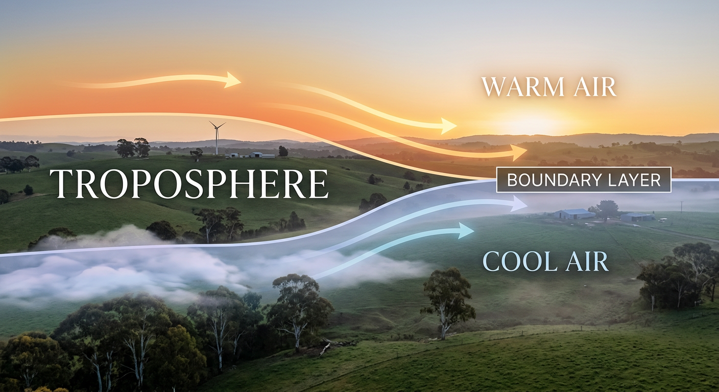 Diagram of the atmospheric boundary layer where radiation dew forms