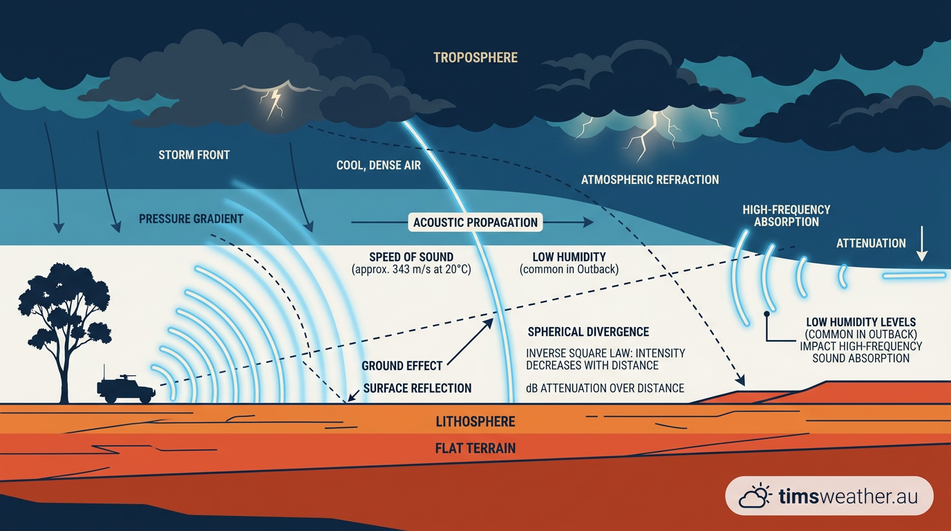 Storm clouds over flat terrain demonstrating the acoustic environment for a thunderclap.
