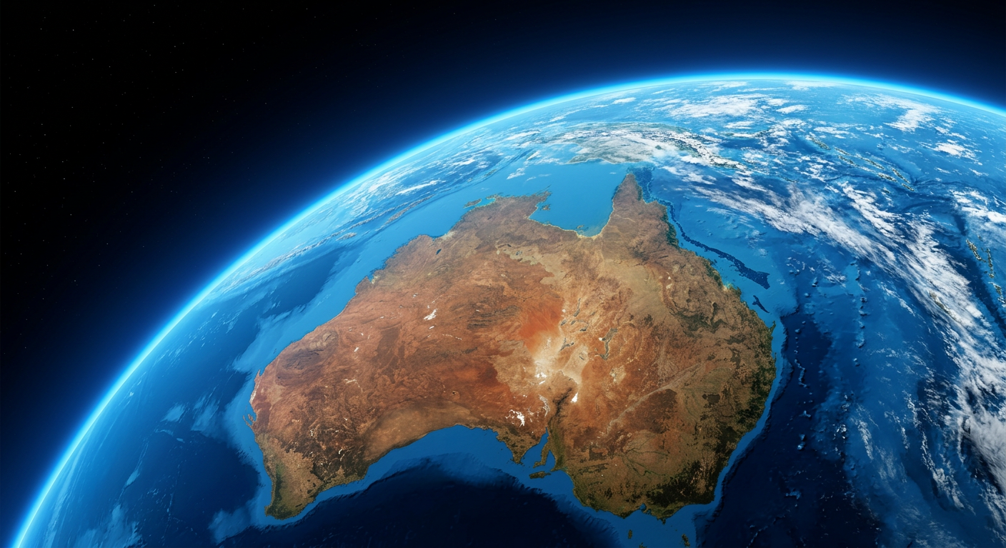 Photograph of the Earth's thin atmospheric layers from space.