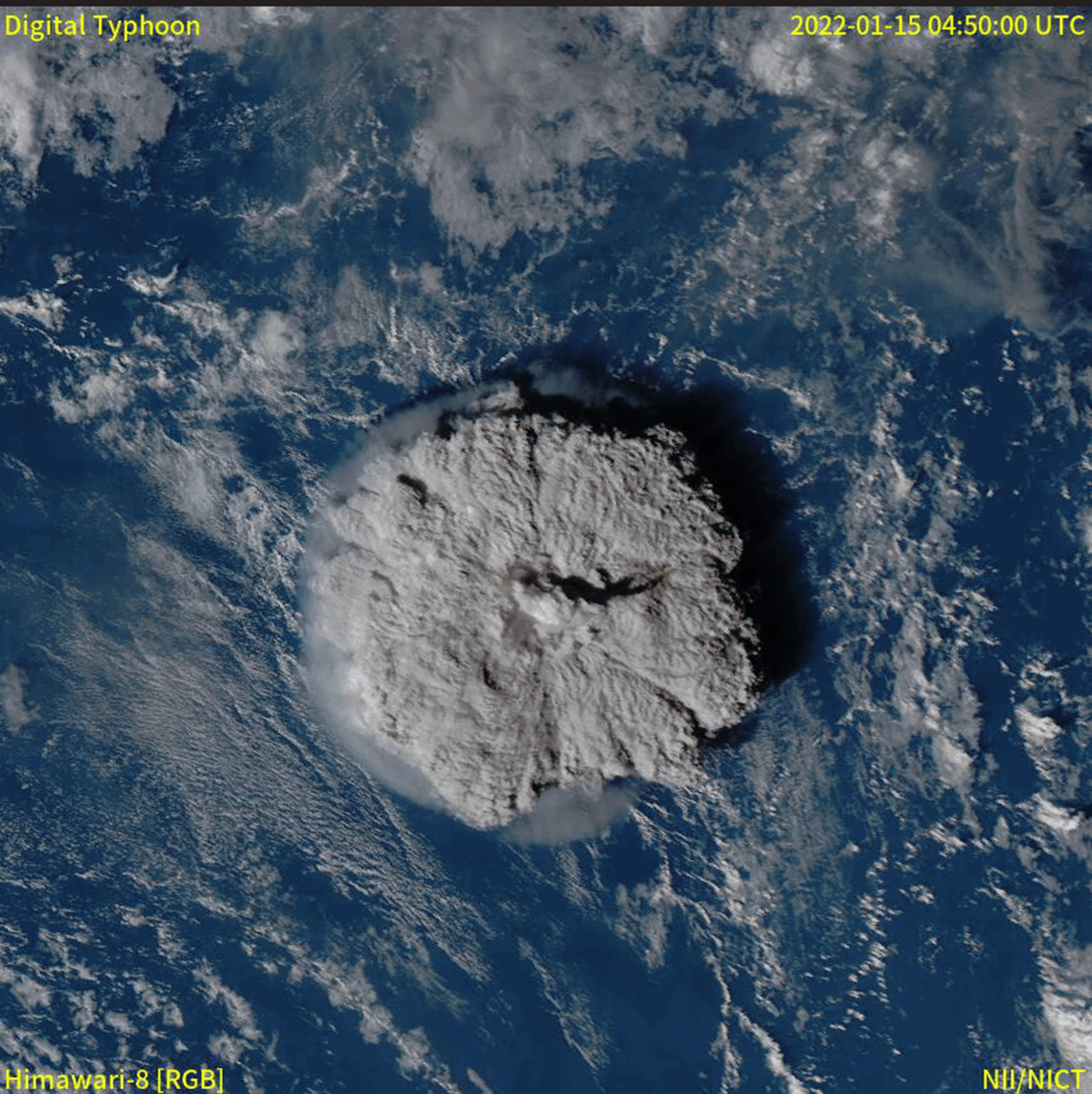 Hunga Tonga Eruption Satellite Imagery