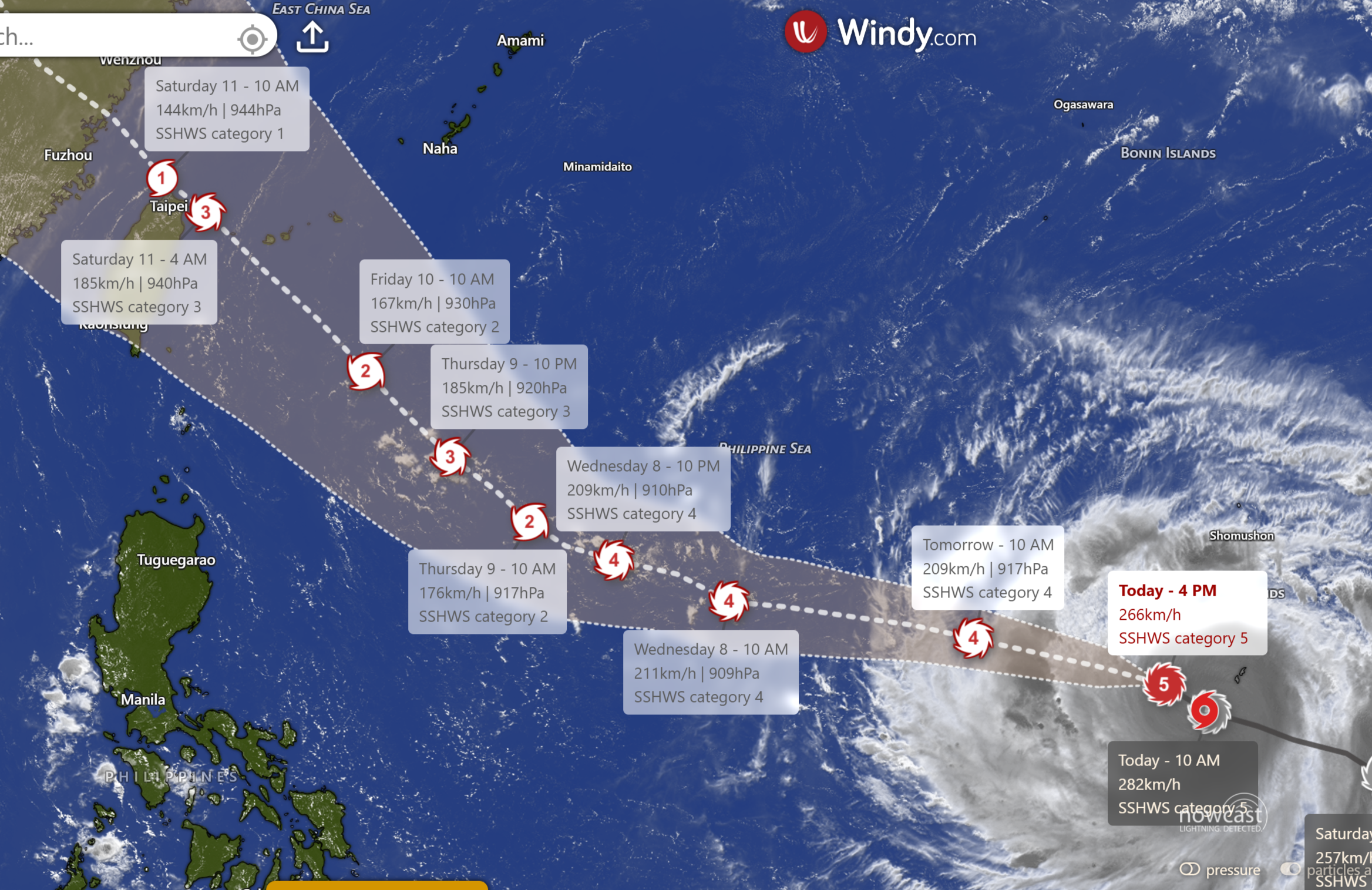 Typhoon Inday (Bavi) 2026 track and intensity forecast map, showing its path across the Philippine Sea. Typhoon Inday (Bavi) 2026 track and intensity forecast map, showing its path across the Philippine Sea.