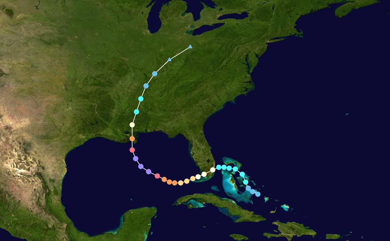 Hurricane Katrina's track map showing its path from the Caribbean, across Florida, and into the Gulf Coast. Hurricane Katrina's track map showing its path from the Caribbean, across Florida, and into the Gulf Coast.