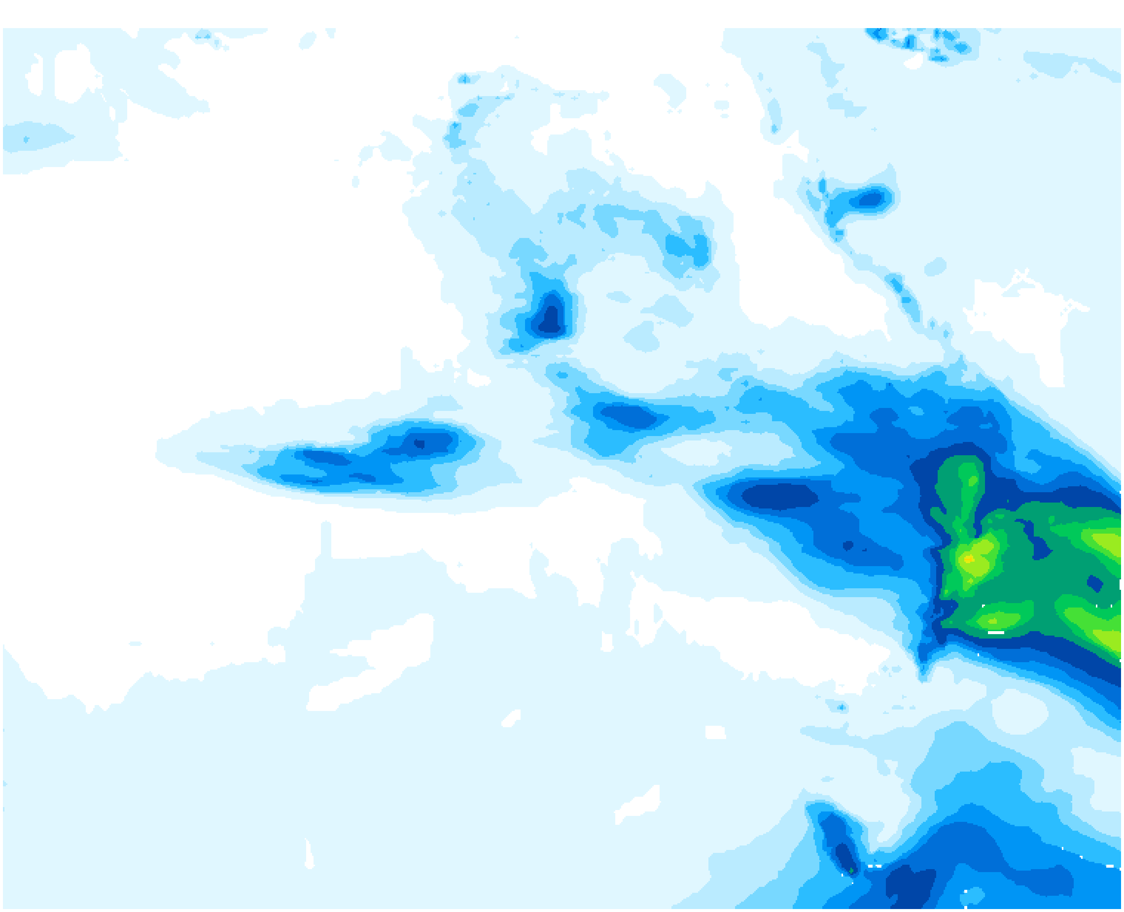 Forecast daily rainfall totals across Queensland, valid 14 Oct 2026, 4:00 am Australian eastern time